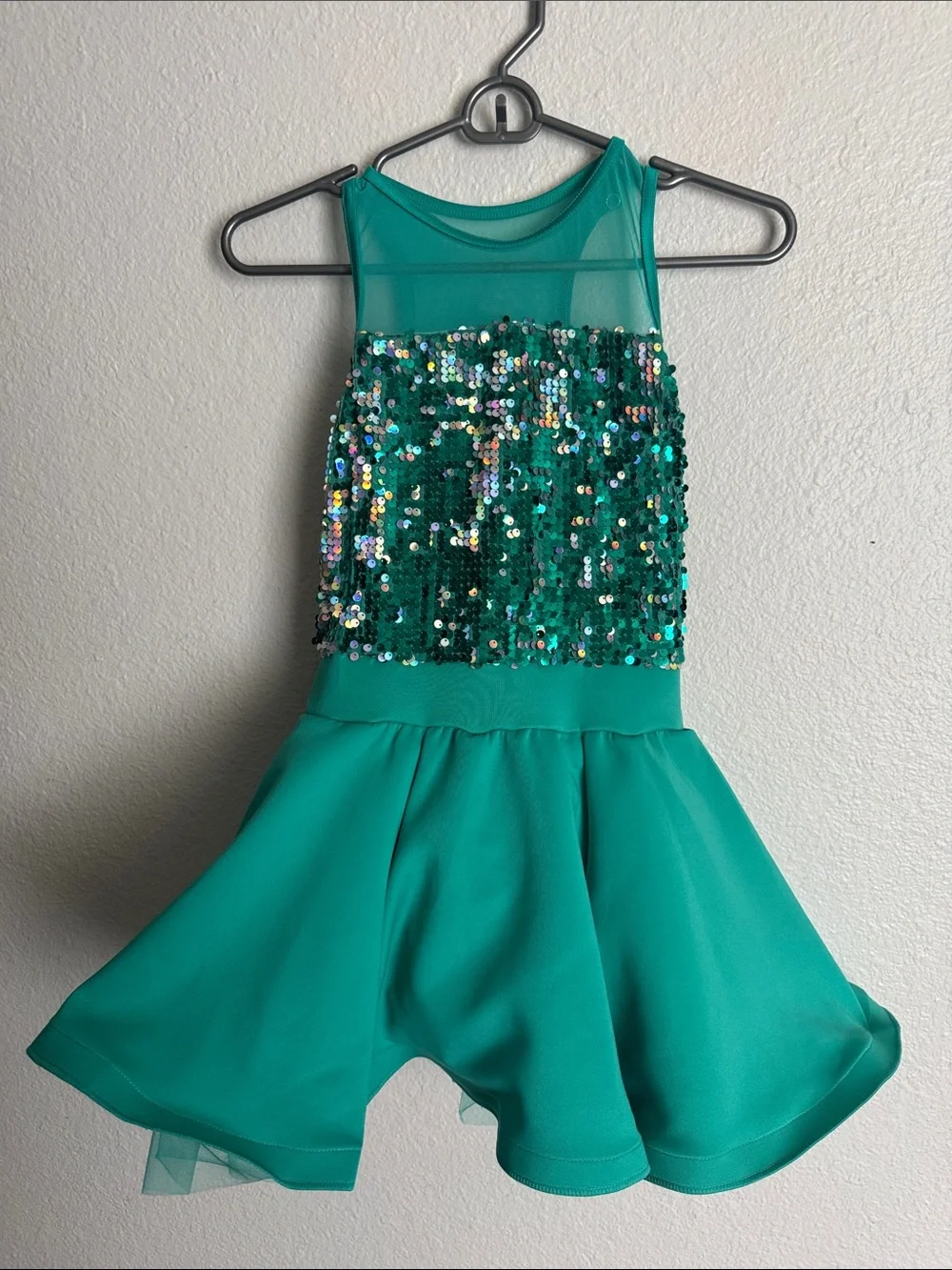 Weissman Girls' Emerald Green Sequin Dance Dress